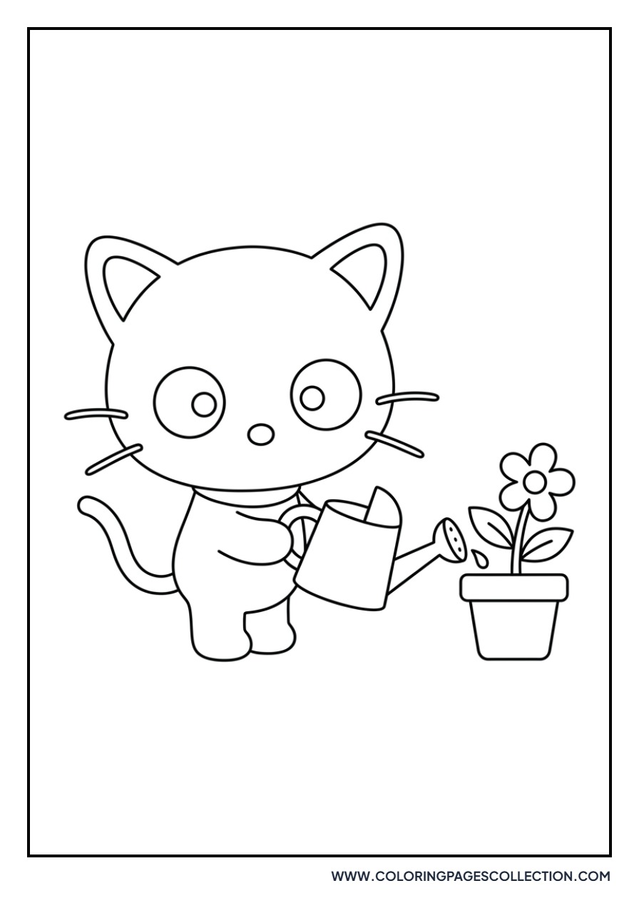 Chococat with a Watering Can