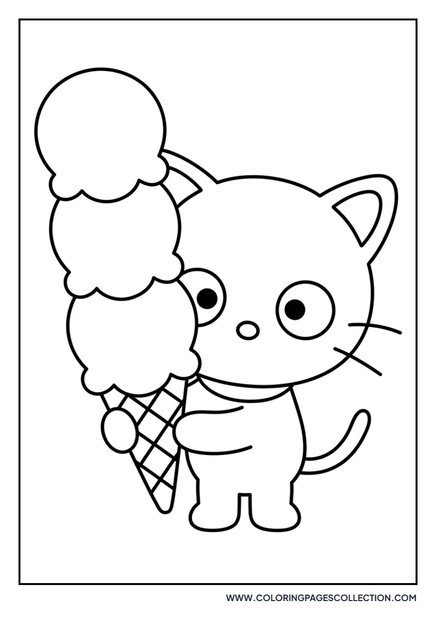 Chococat with an Ice Cream Cone