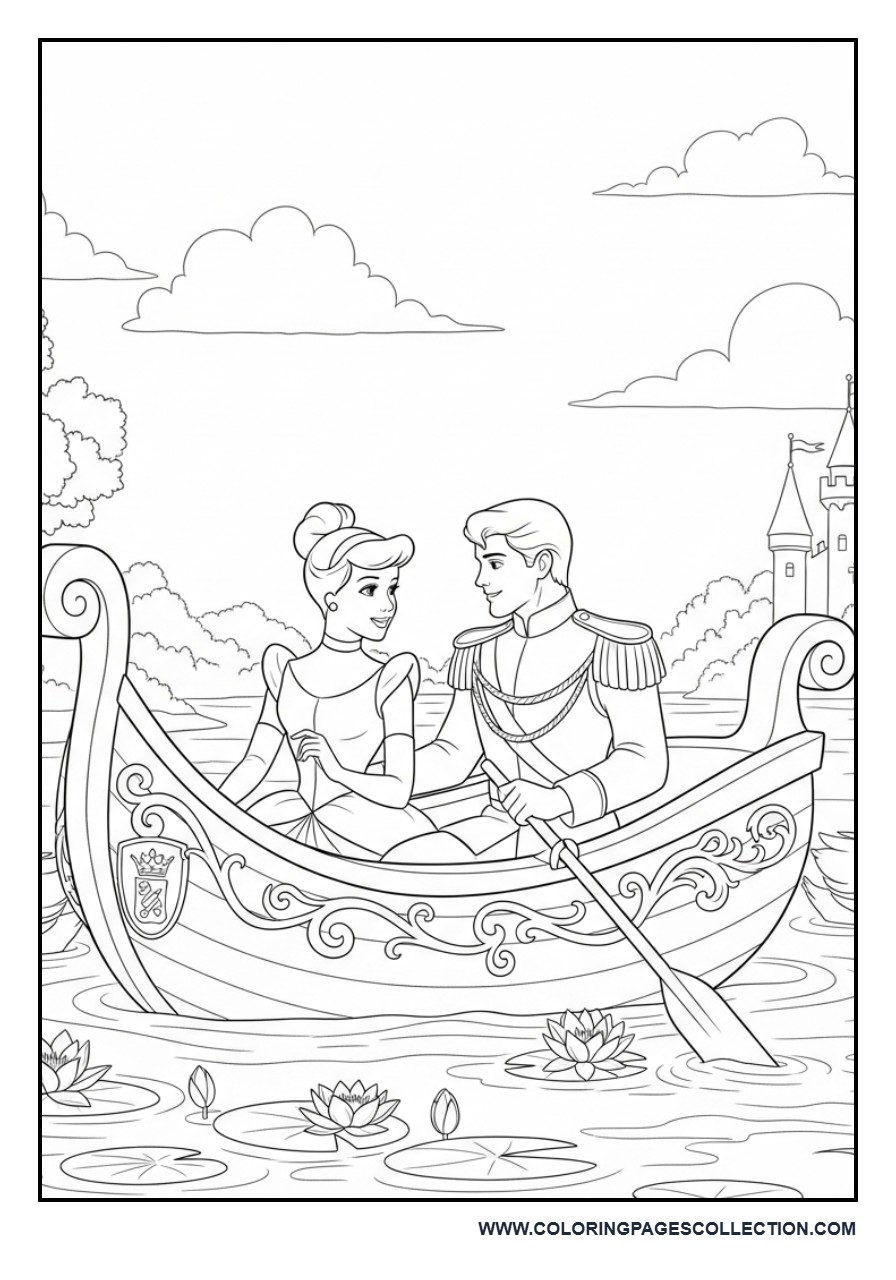 Cinderella and Prince on a Royal Boat Ride