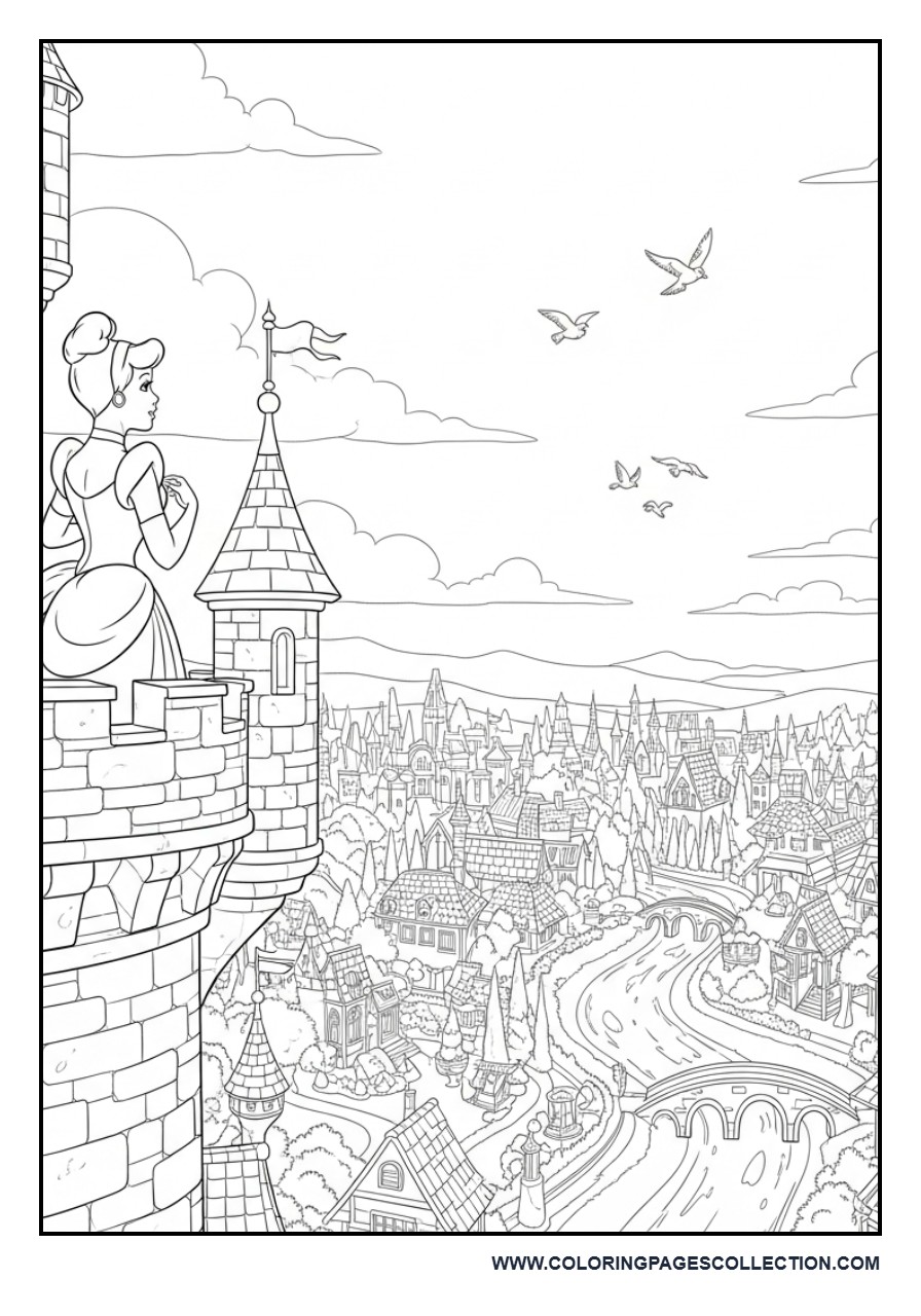 Cinderella and the Castle Tower View