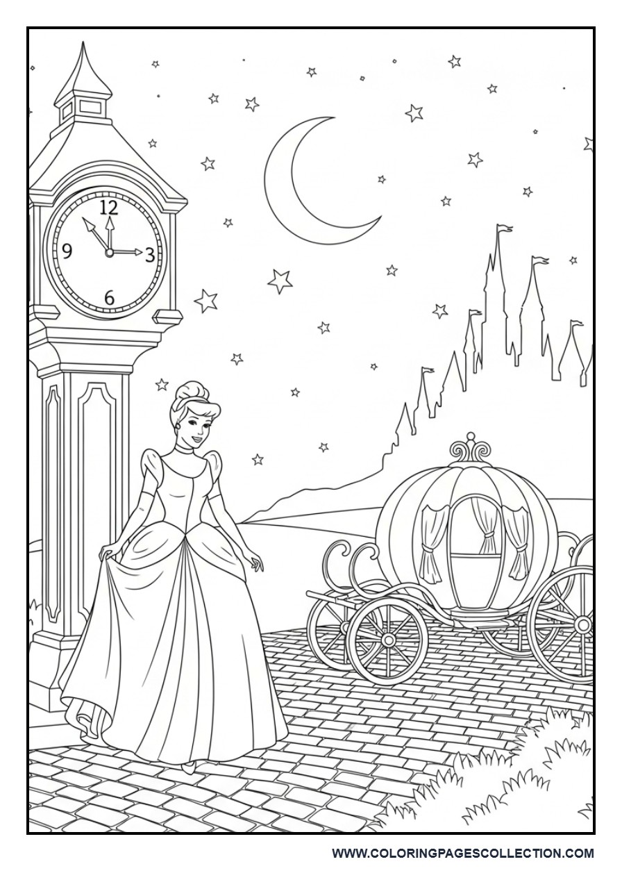 Cinderella and the Clock Tower at Midnight