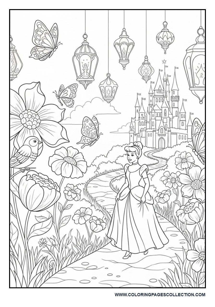 Cinderella and the Enchanted Flower Path