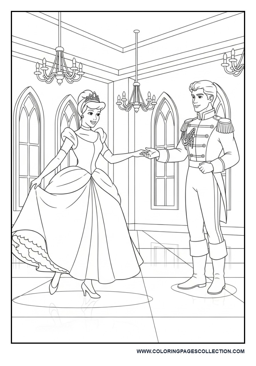 Cinderella Dancing in the Grand Ballroom