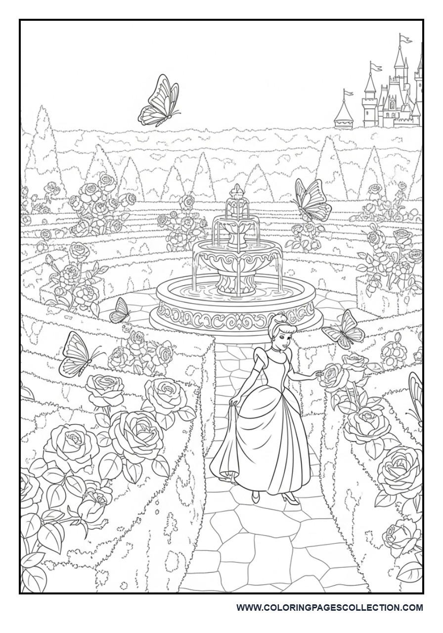 Cinderella in a Flower Garden Maze
