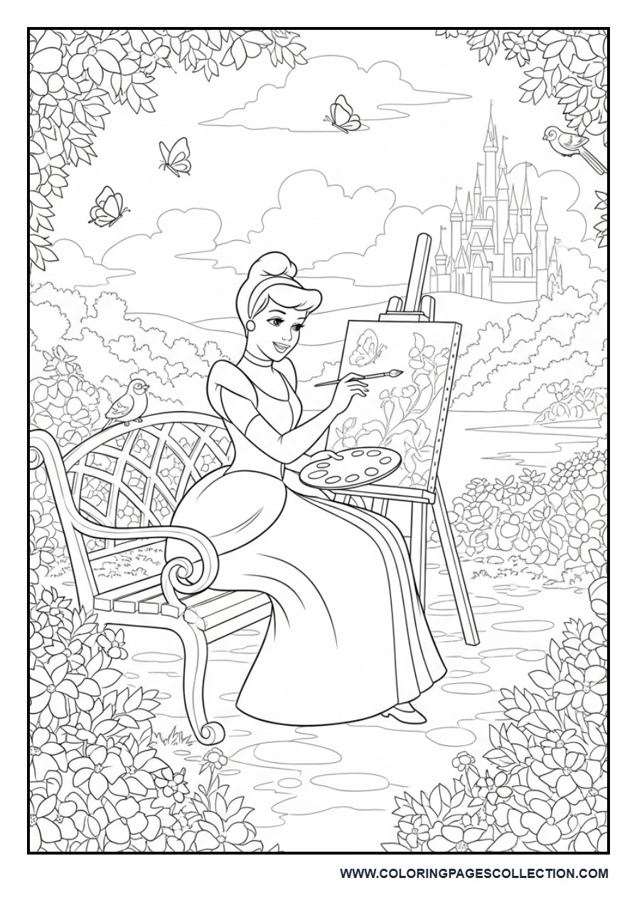 Cinderella Painting in the Royal Garden