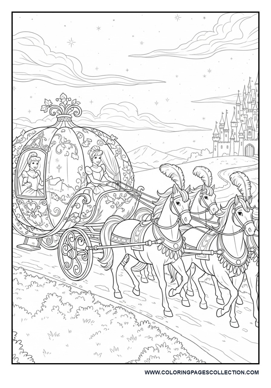 Cinderella Riding in the Pumpkin Carriage