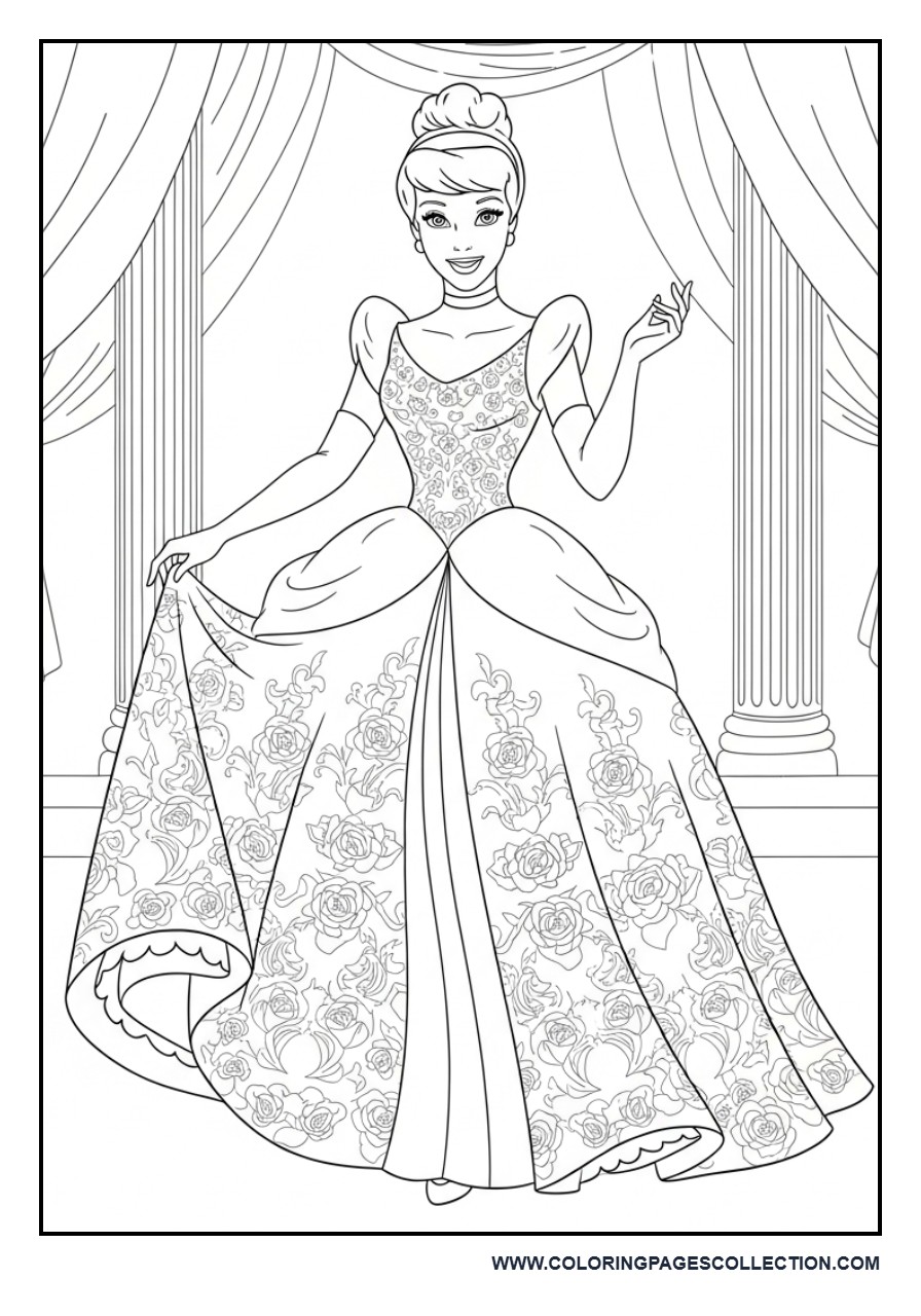 Cinderella Showing Her Royal Ball Gown