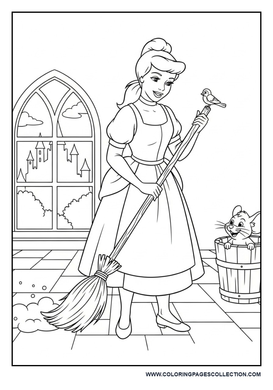 Cinderella Sweeping Floor