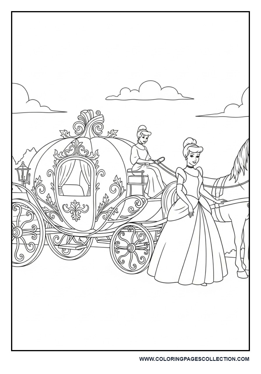 Cinderella with Horse and Carriage