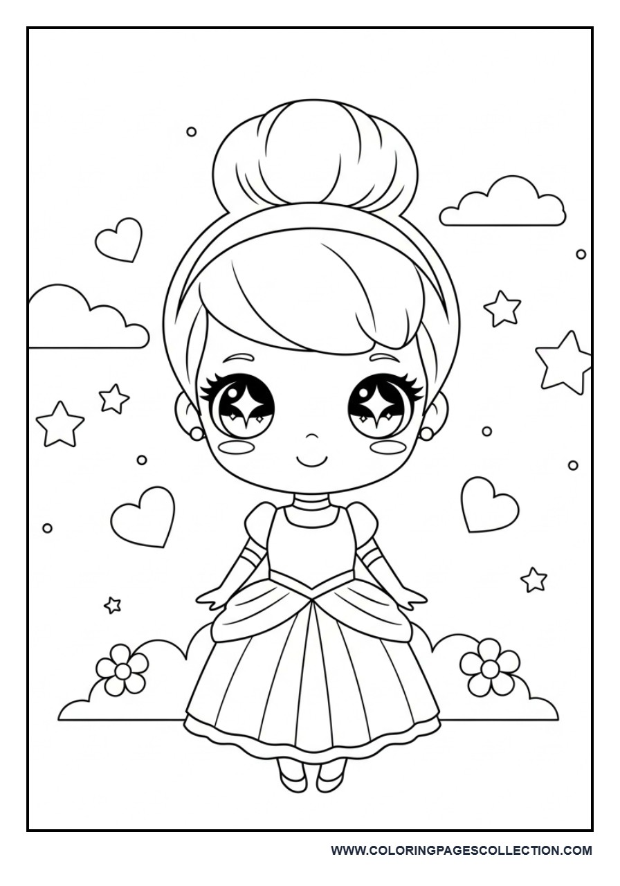 Kawaii Cinderella with Big Sparkling Eyes