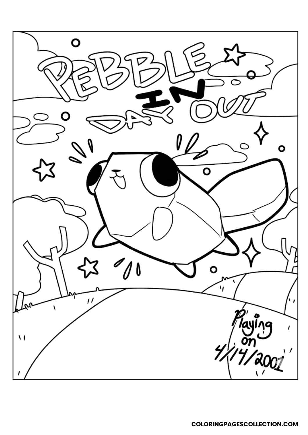 pebble 3 Dandy’s World Coloring Pages