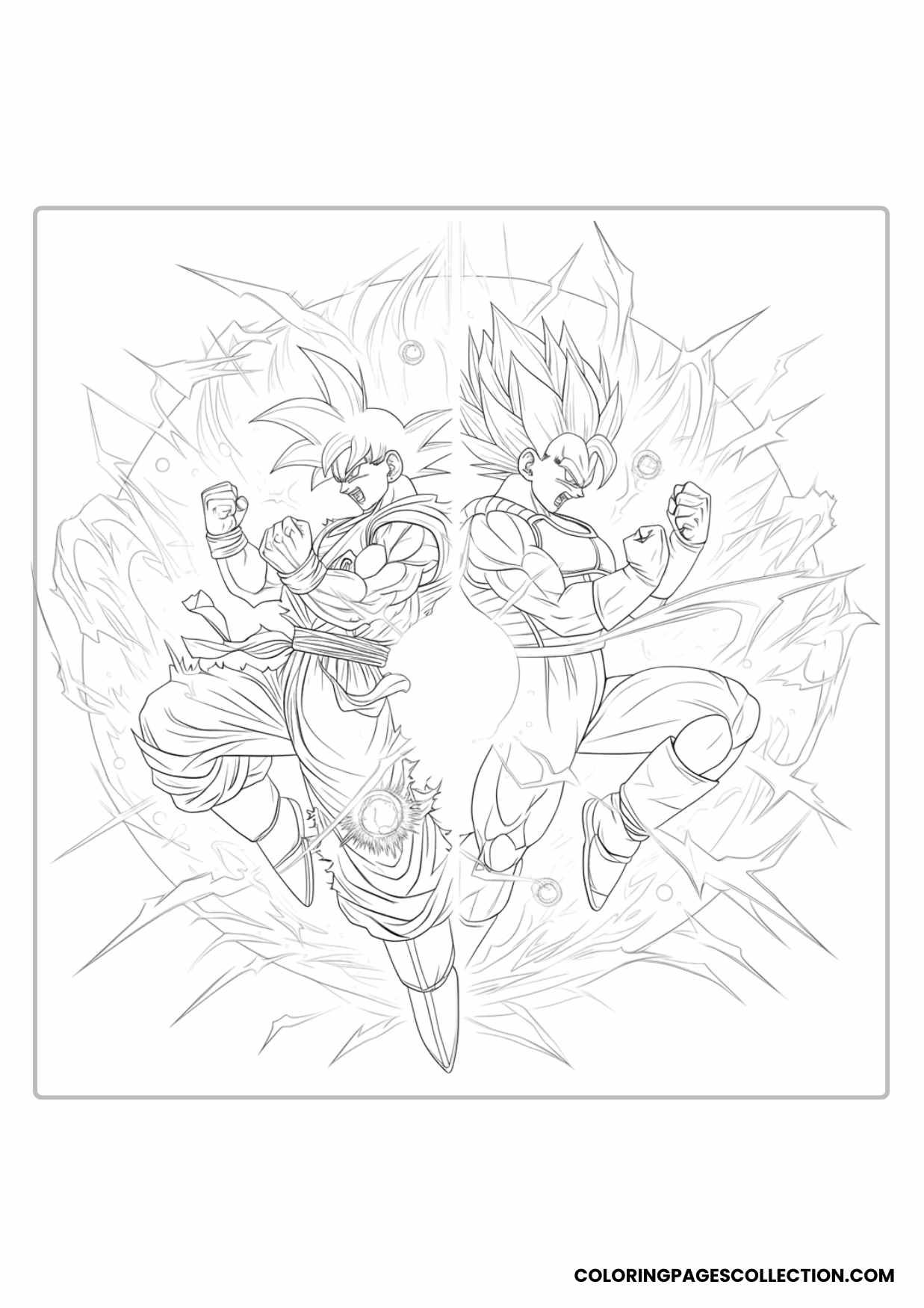 Super Saiyan Fusion Energy Burst Coloring Page