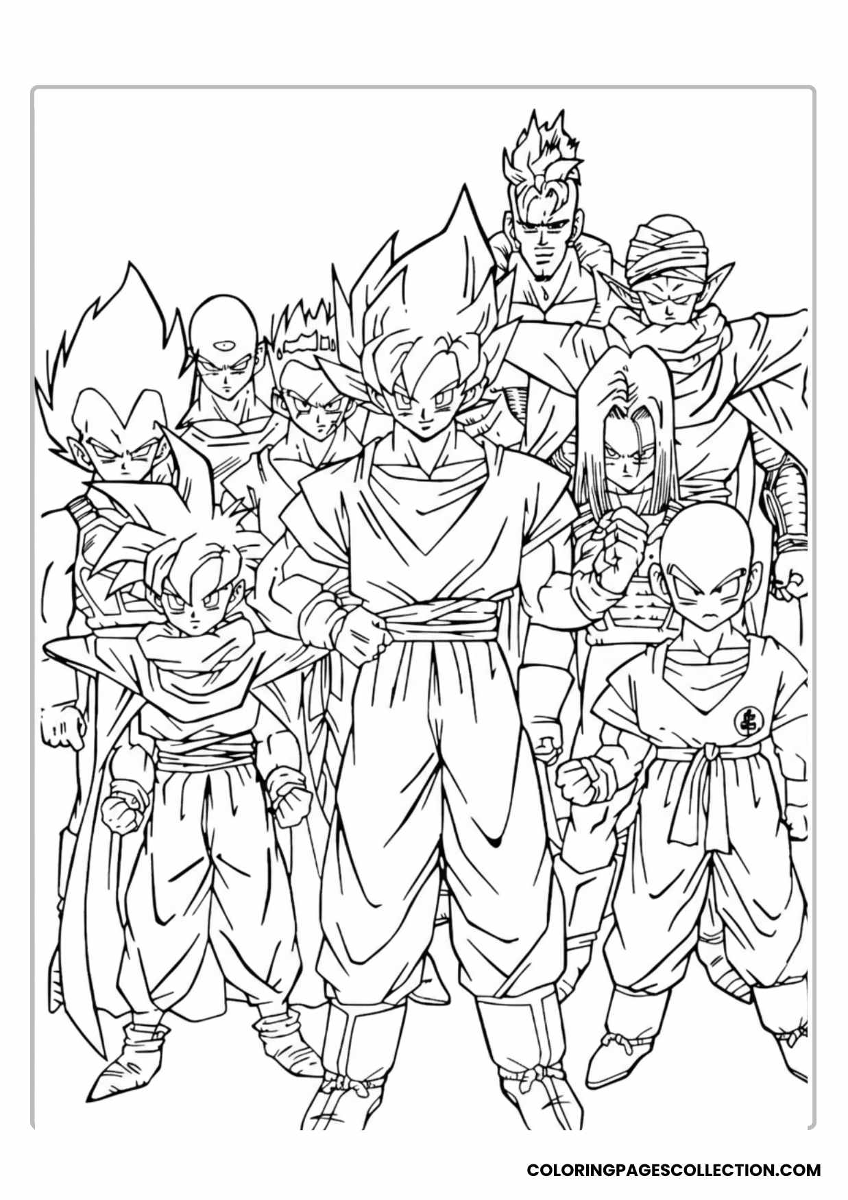 Dragon Ball Z Heroes United Coloring Sheet