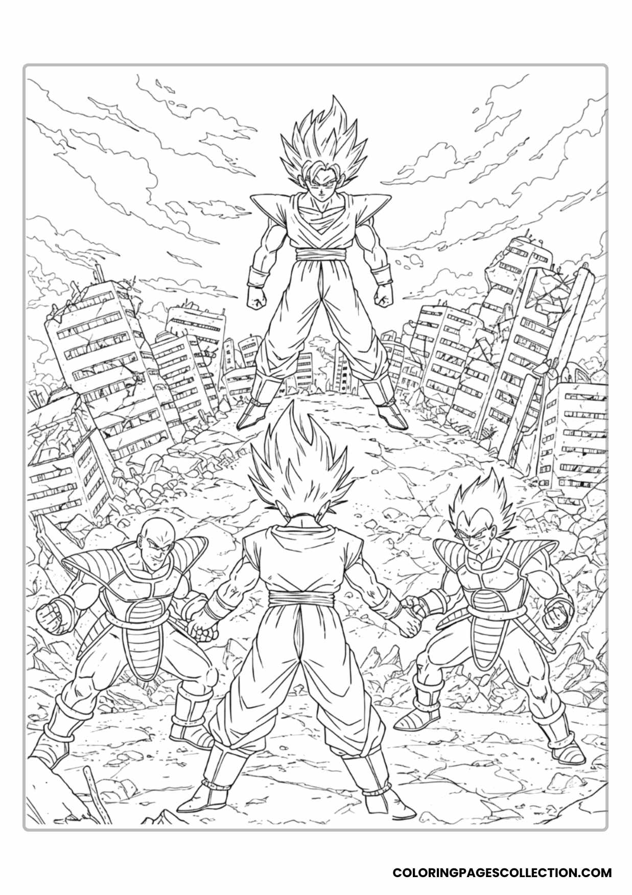 Super Saiyan Goku Ascending Power Coloring Page