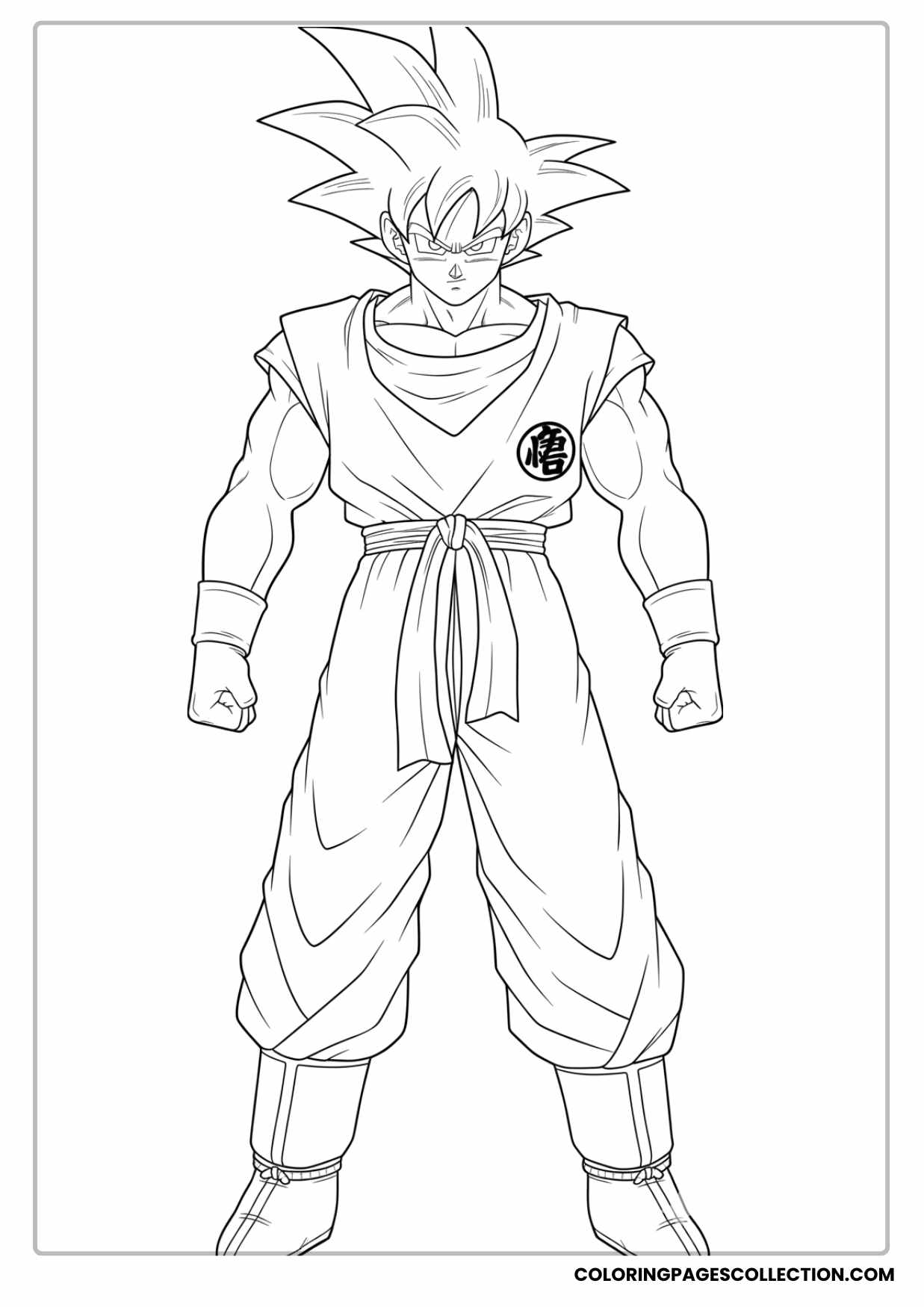 Goku Standing Strong Coloring Sheet