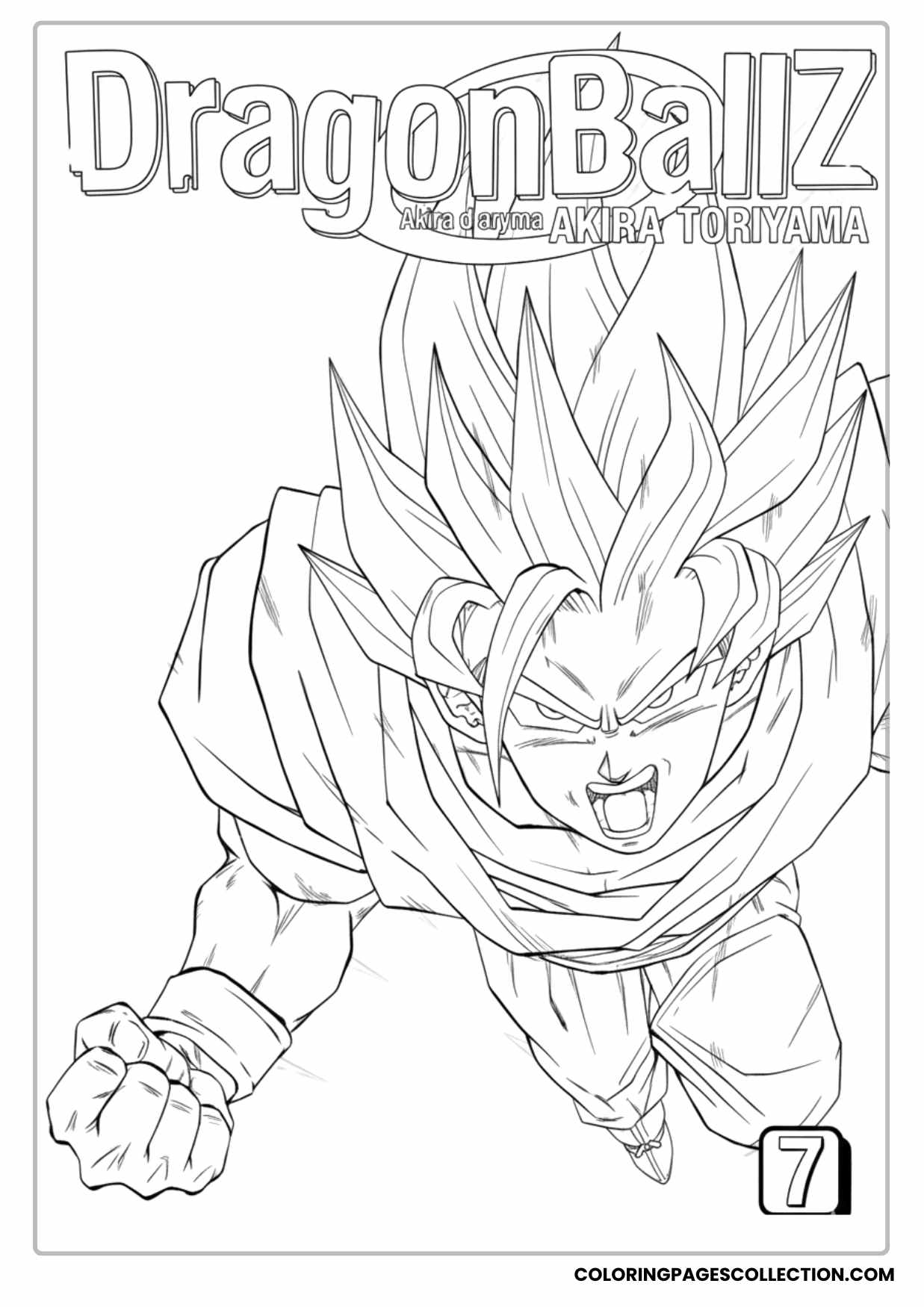 Super Saiyan Goku Energy Blast Coloring Page