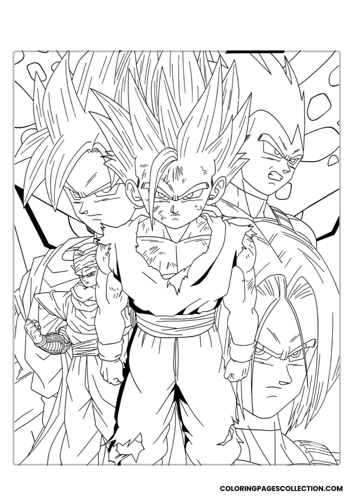 Ultra Instinct Goku Power-Up Coloring Sheet