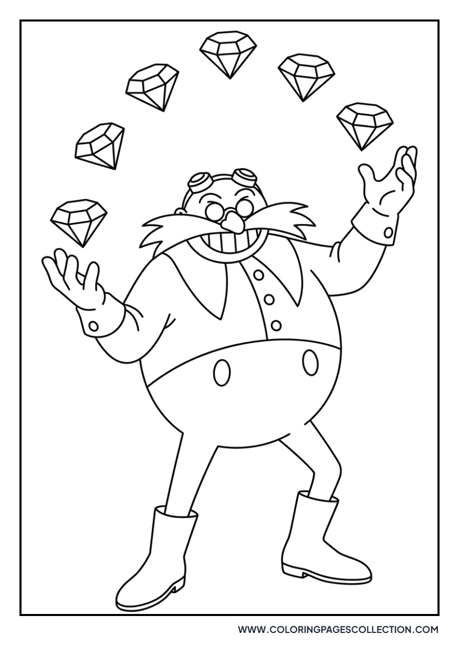 Classic Eggman Juggling Emeralds