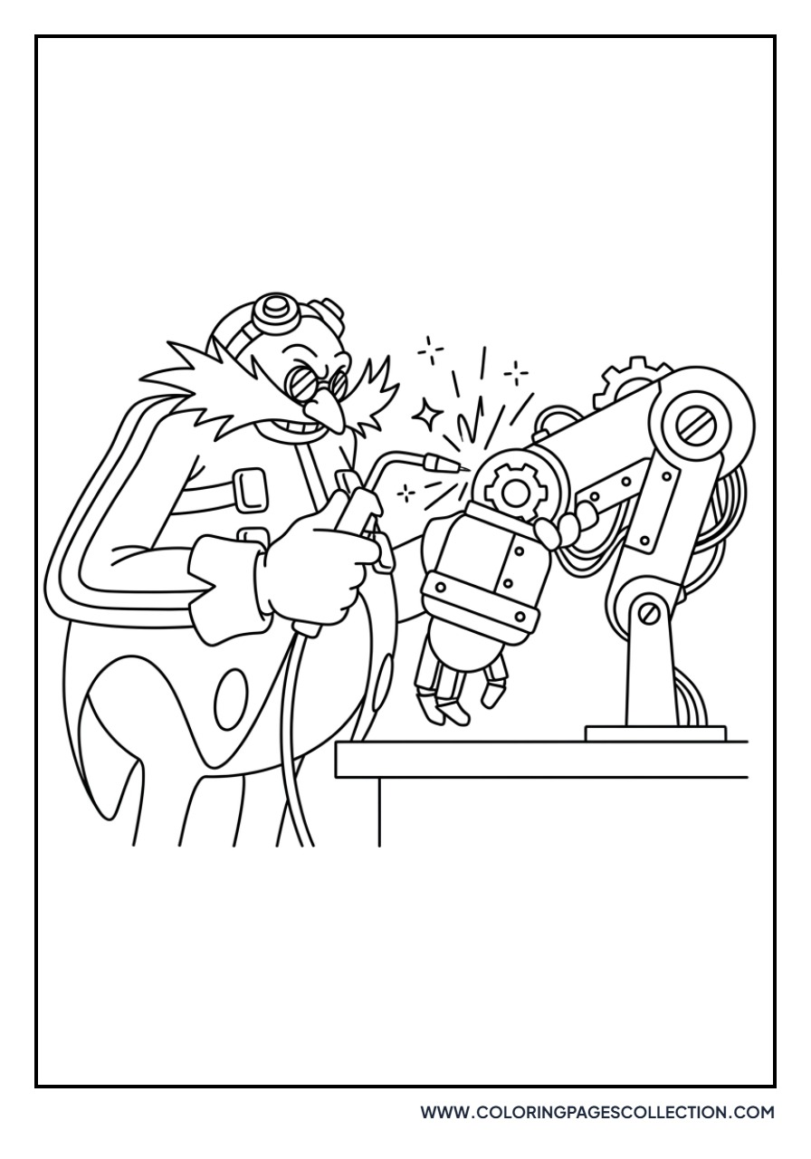 Eggman Building a Robot