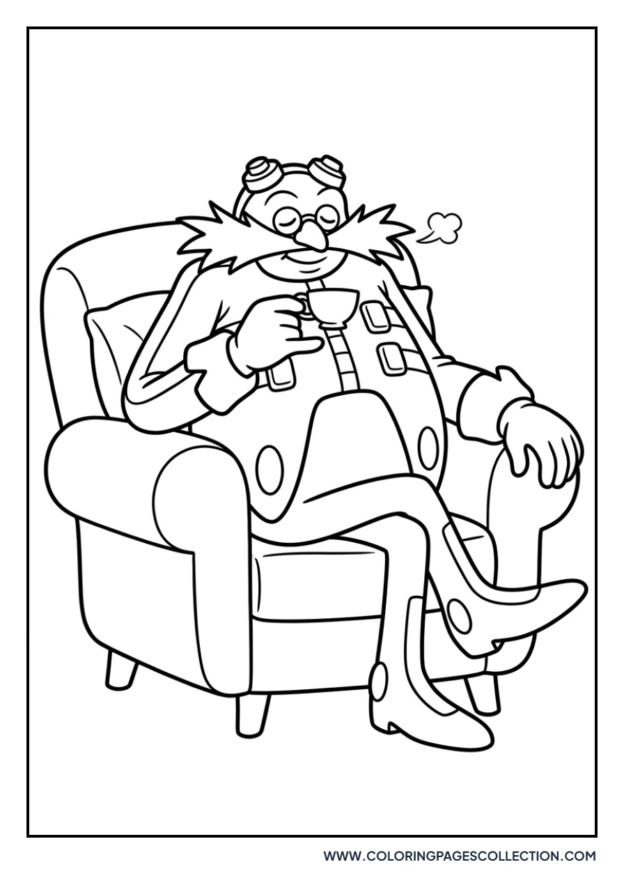 Eggman Drinking Tea