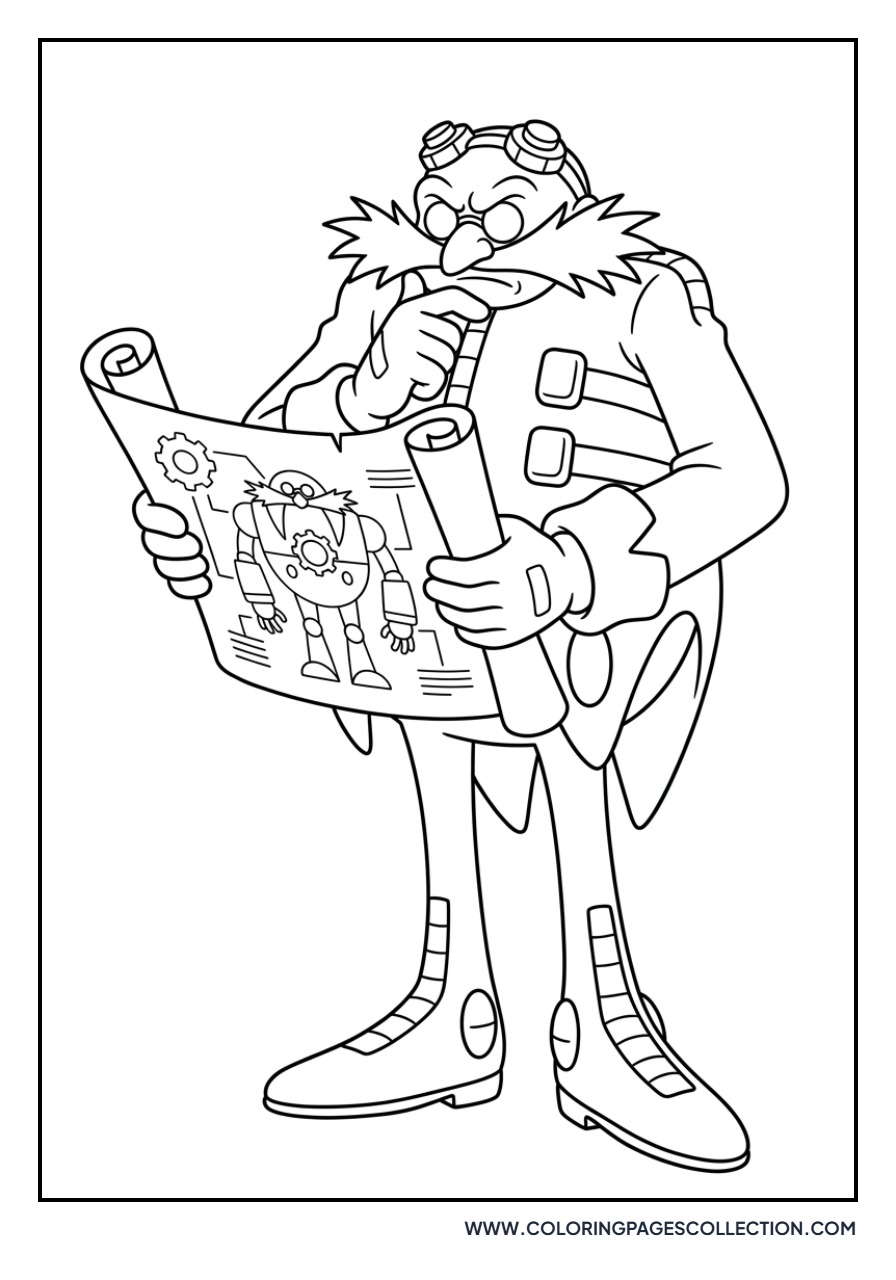 Eggman Holding a Blueprint