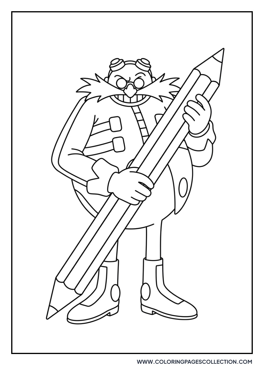 Eggman Holding a Pencil