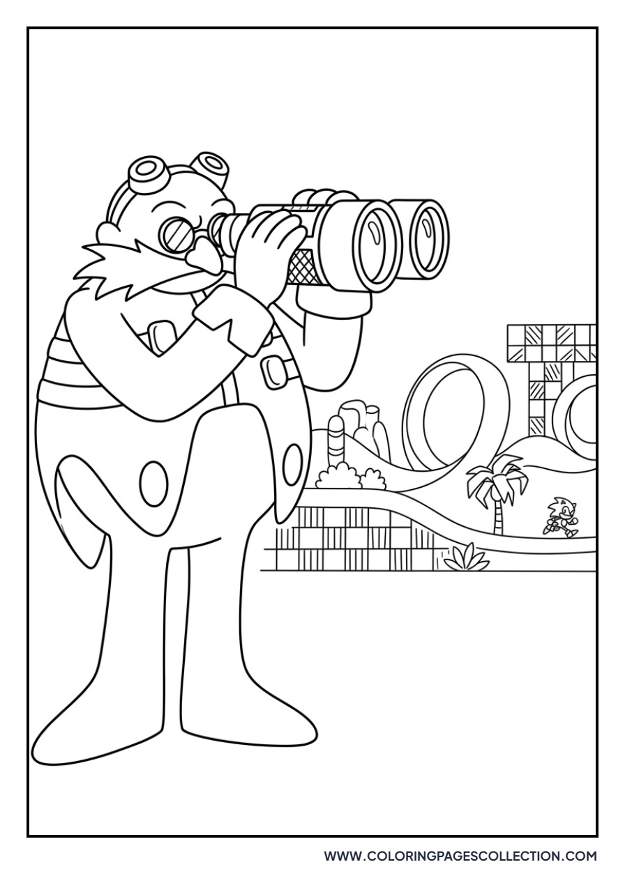 Eggman Looking Through Binoculars