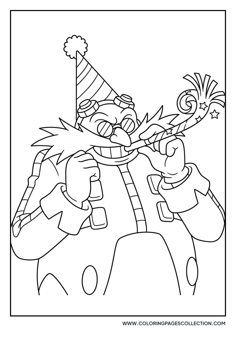 Eggman Wearing a Party Hat