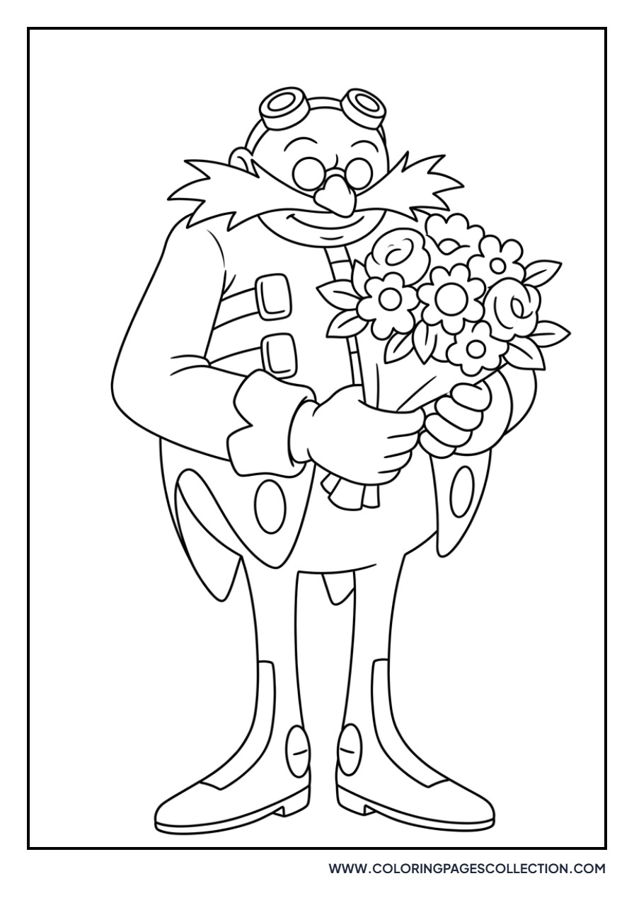 Eggman with a Bouquet of Flowers