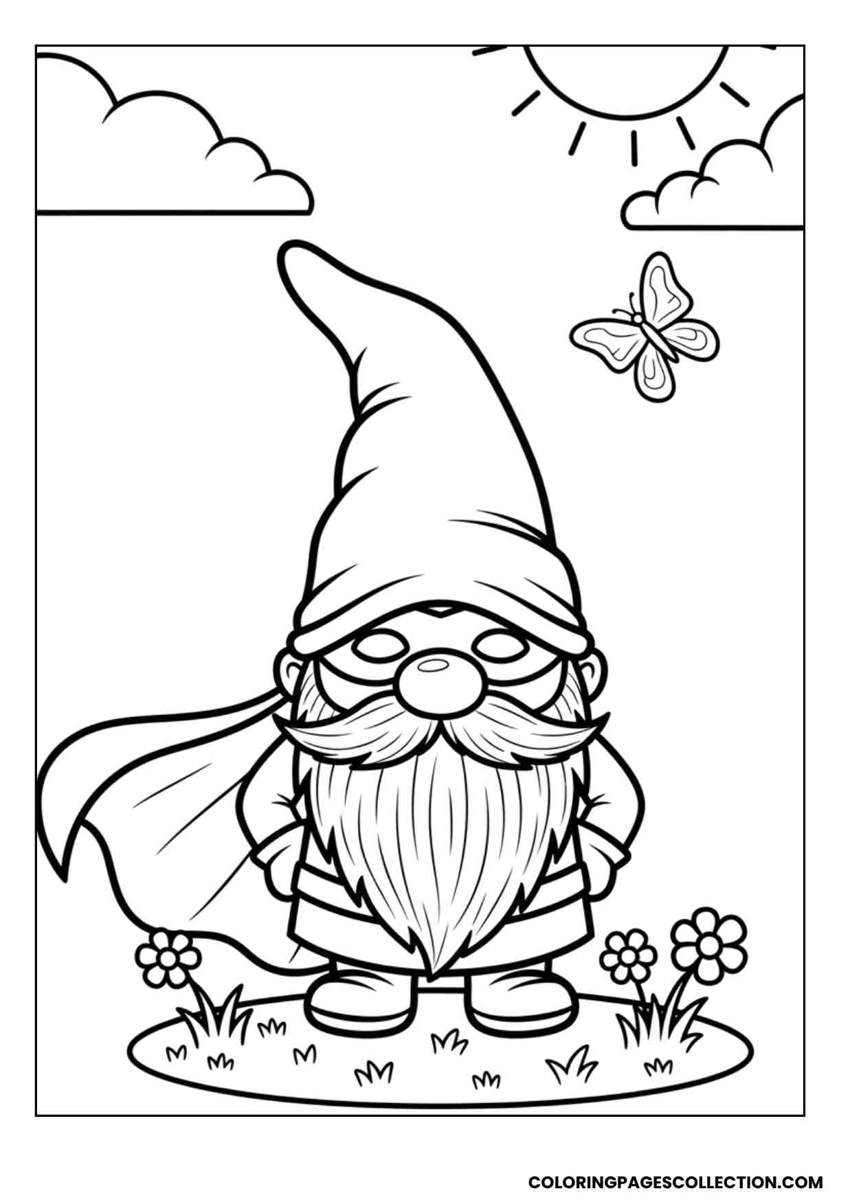 superhero gnome coloring sheet