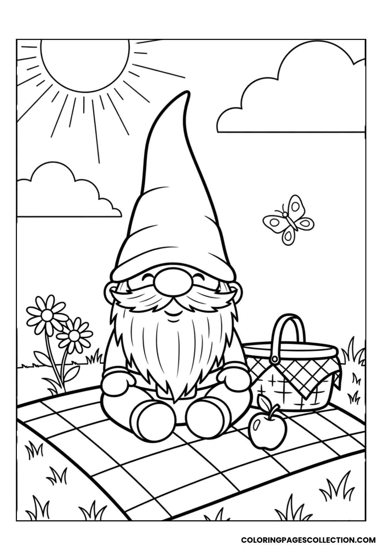 gnome picnic scene page