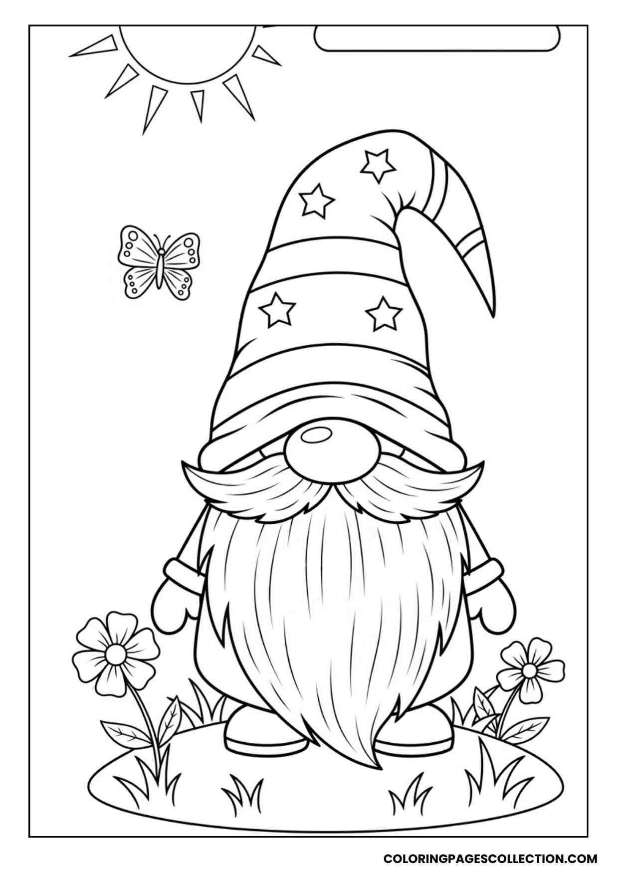 pattern hat gnome coloring sheet