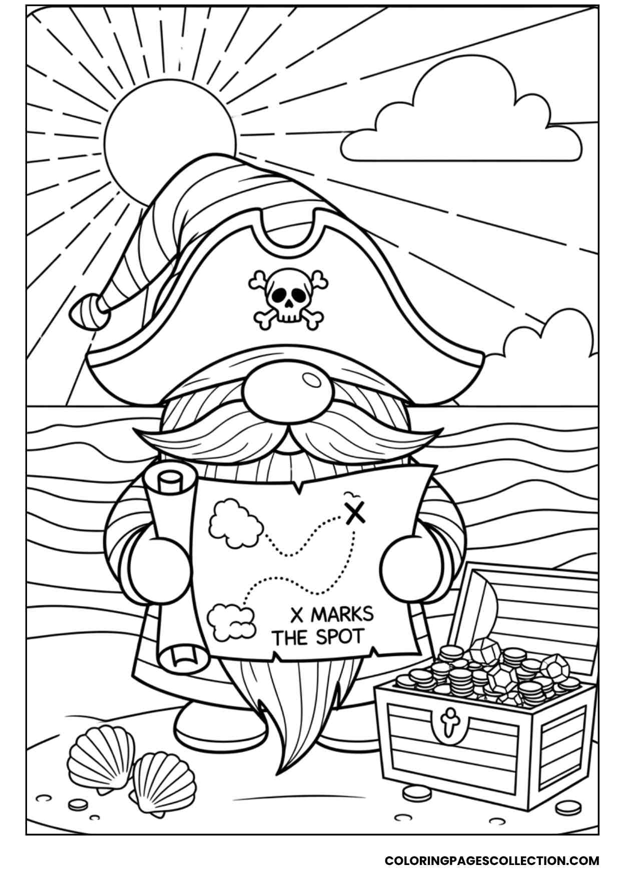 pirate gnome adventure coloring sheet