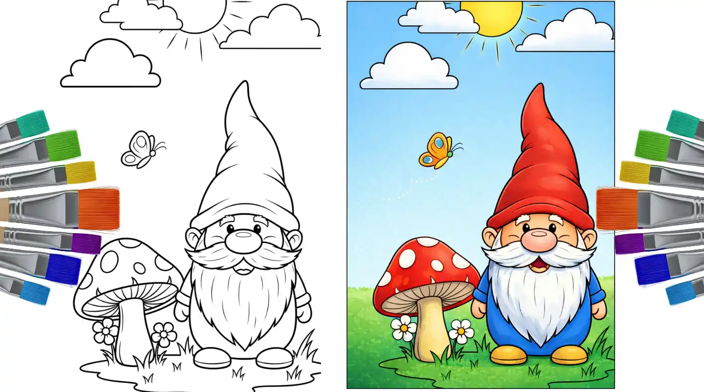 gnome coloring pages