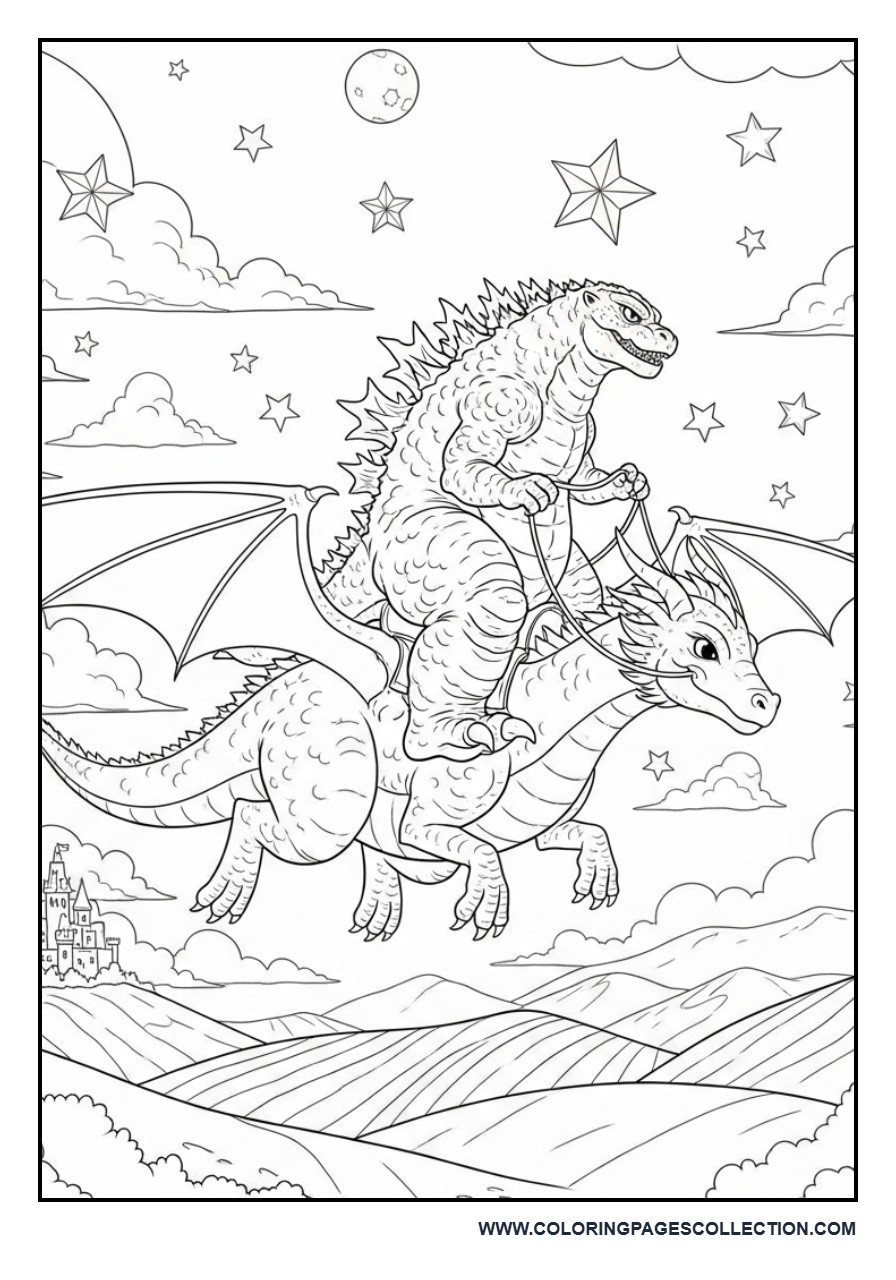 Fantasy Dragon Rider Godzilla