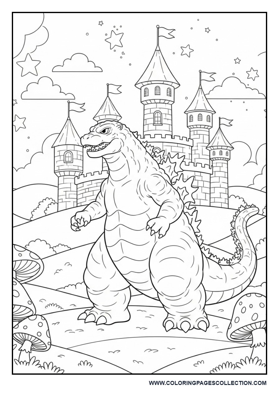 Fantasy Godzilla in a Magical Kingdom