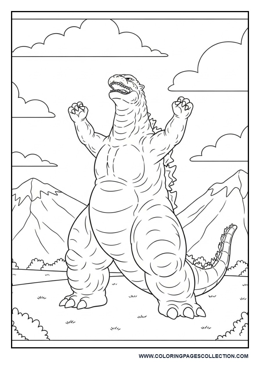 Godzilla Celebrating Victory
