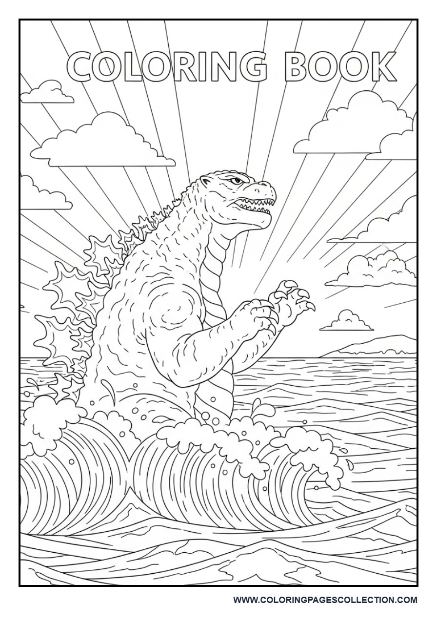 Godzilla Emerging from the Ocean