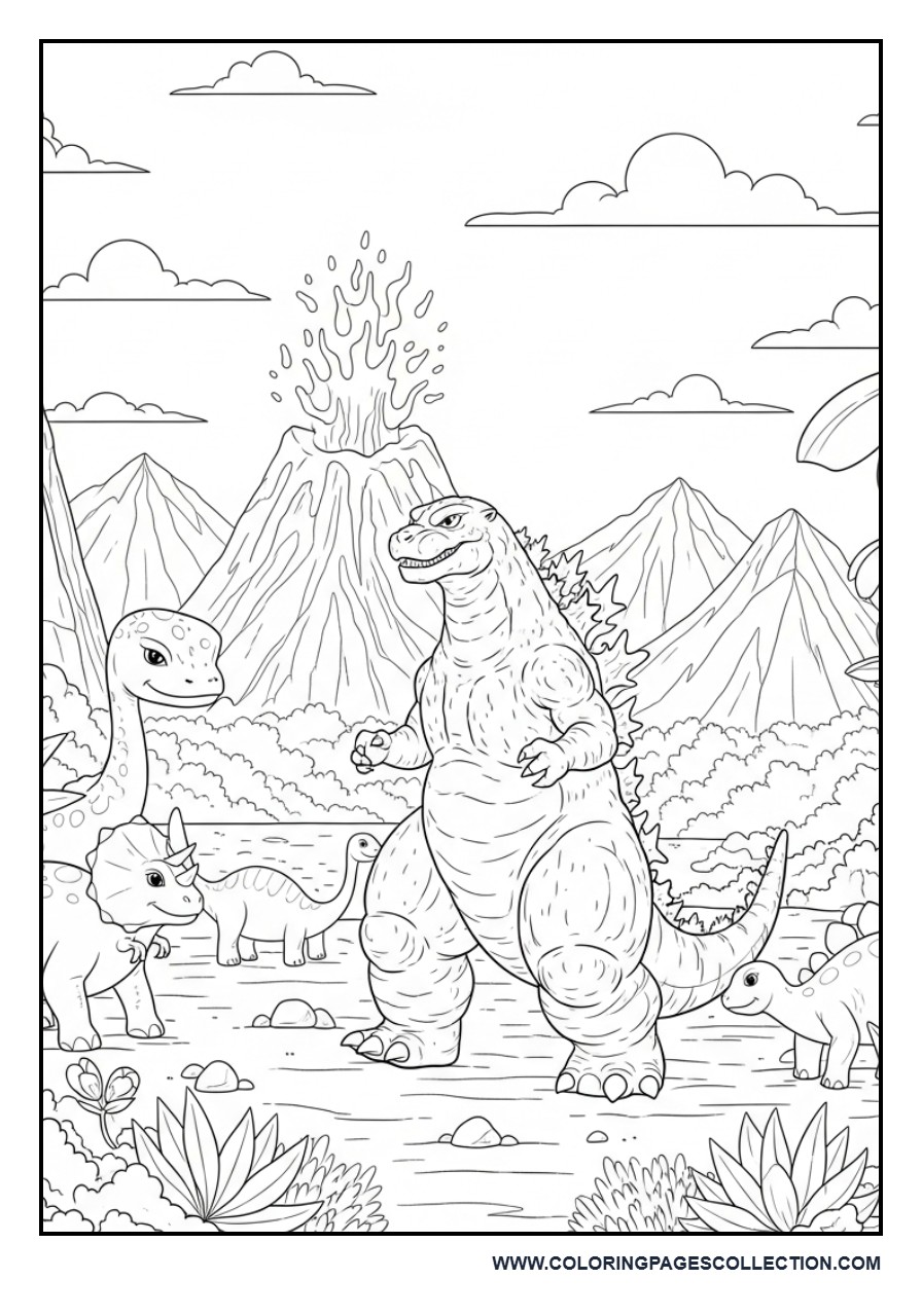Godzilla Exploring a Dinosaur Valley