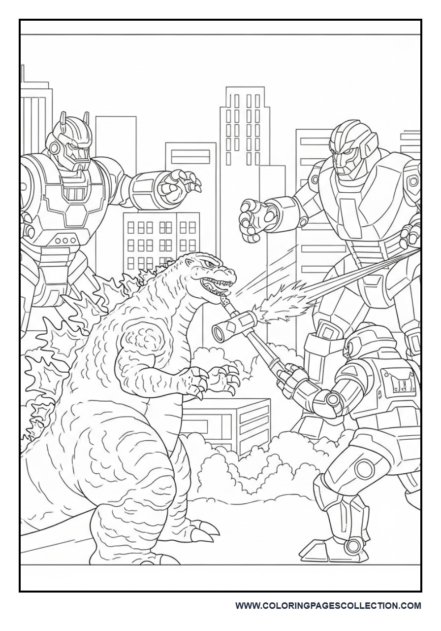 Godzilla vs Giant Robot Army