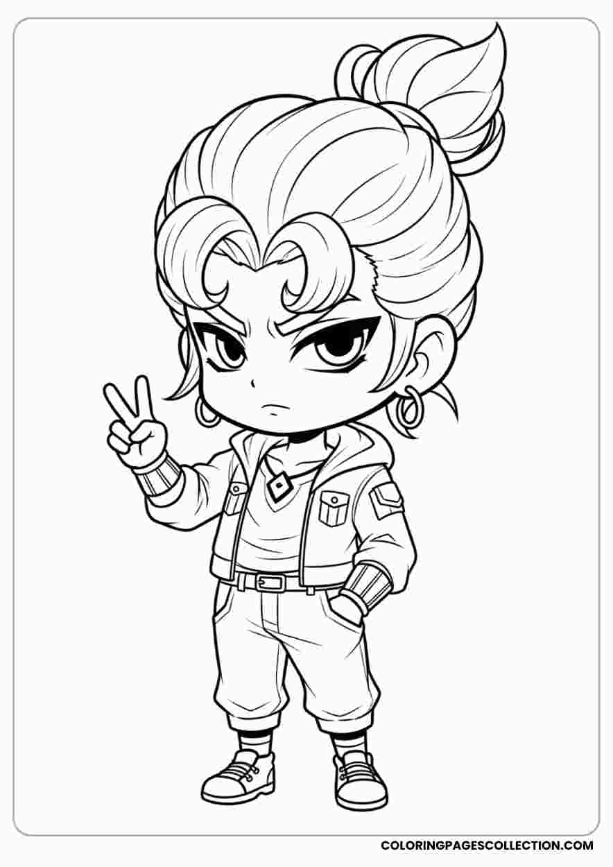 Gojo Doing Peace Signcoloring page, gojo coloring sheet, gojo coloring page,