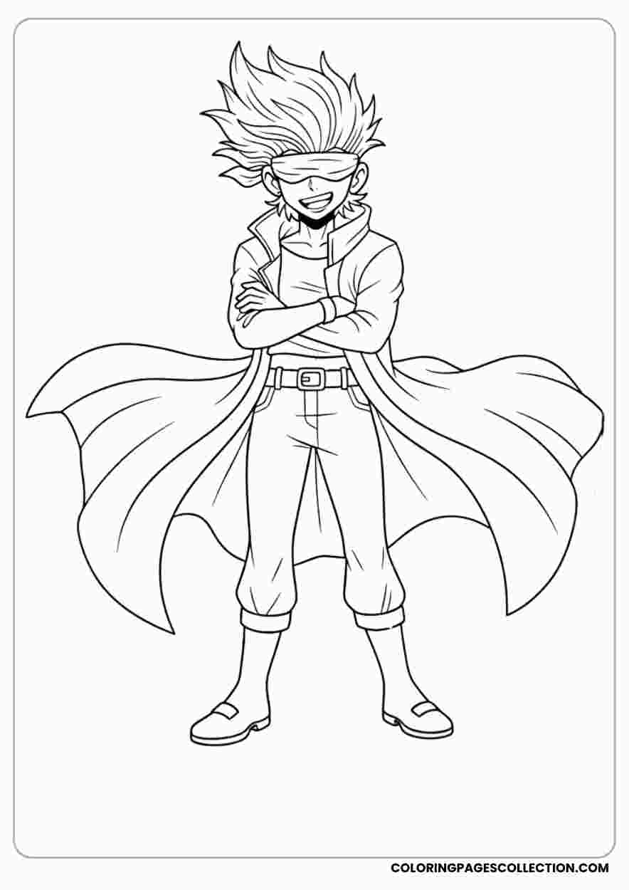 Gojo Standing With Yuji Itadoricoloring page, gojo coloring sheet, gojo coloring page,