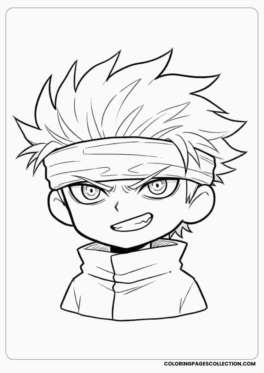 Gojo With His Six Eyes Revealedcoloring page, gojo coloring sheet, gojo coloring page,