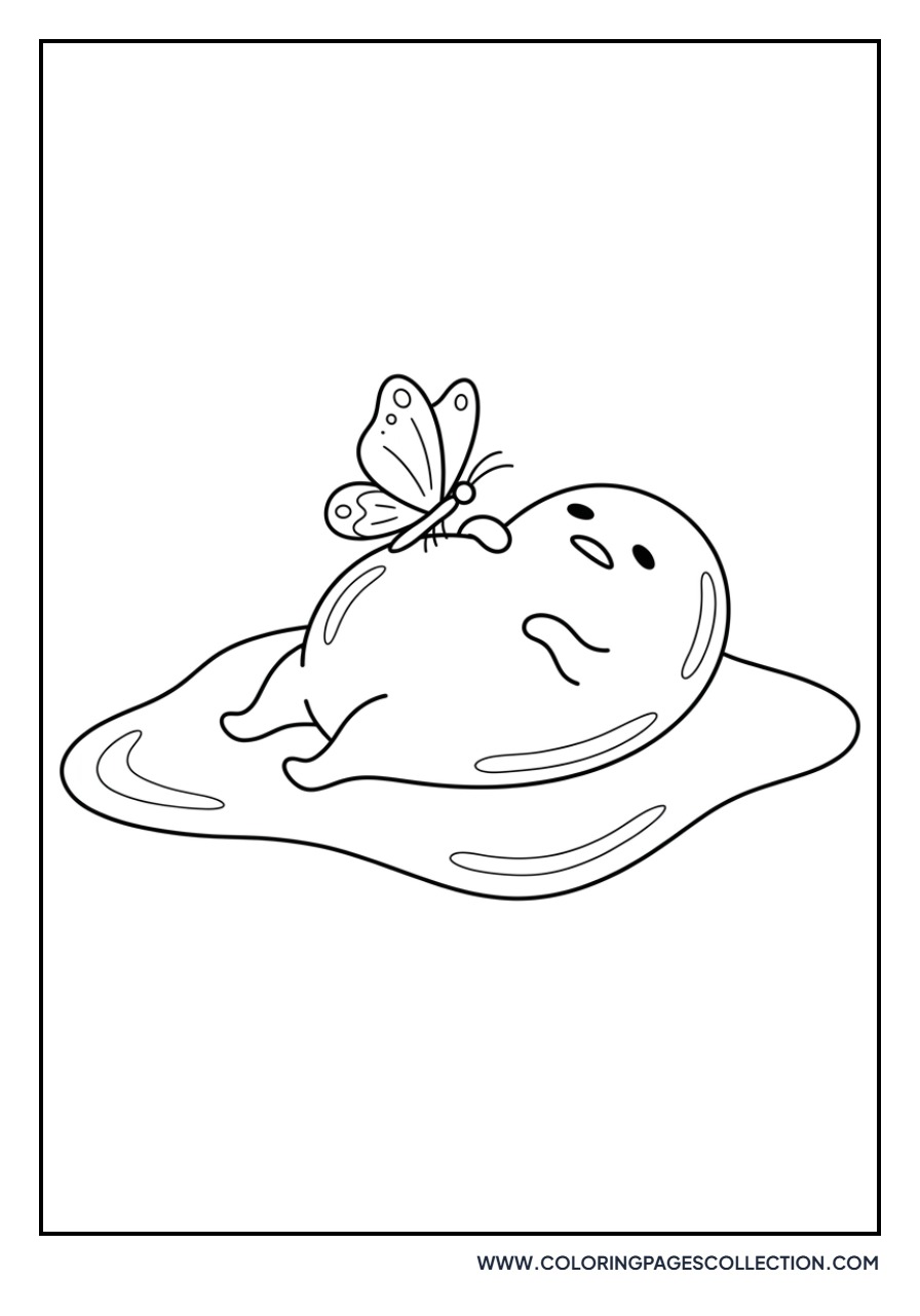 Gudetama and a Butterfly