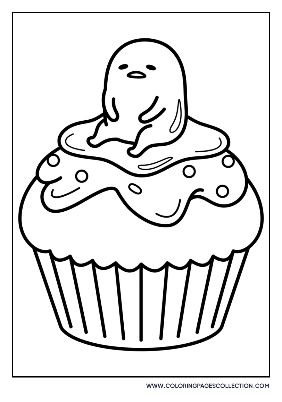 Gudetama and a Cupcake