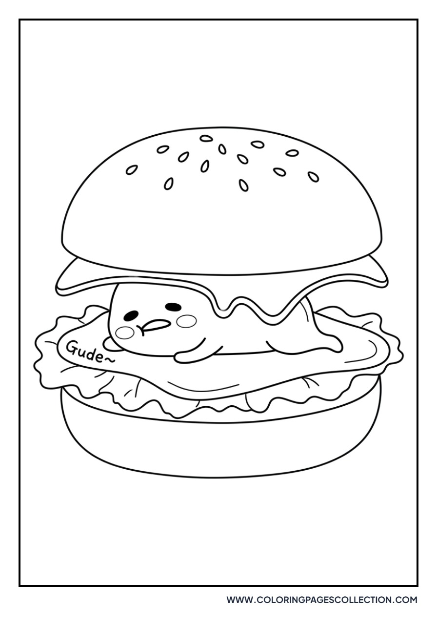 Gudetama as a Burger Patty