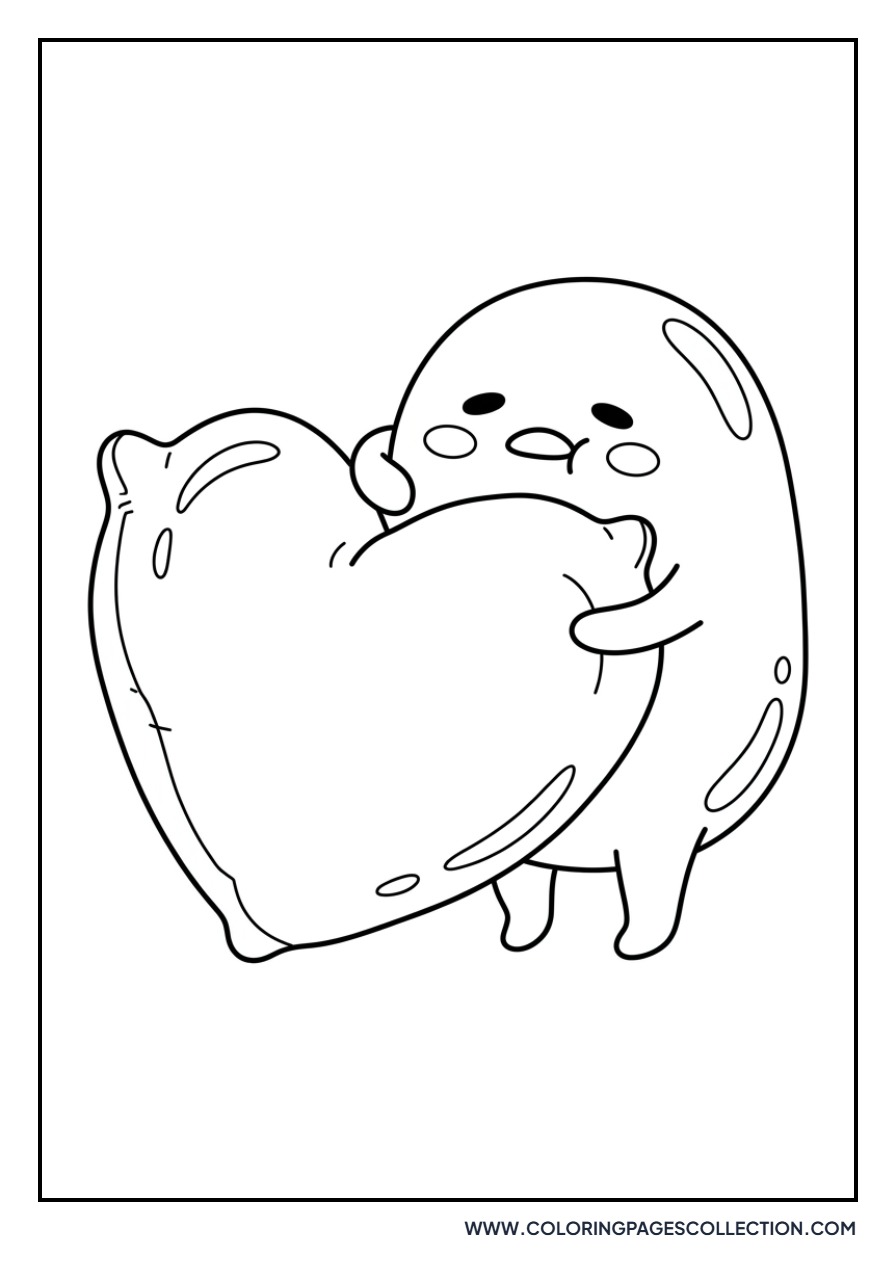 Gudetama Holding a Heart