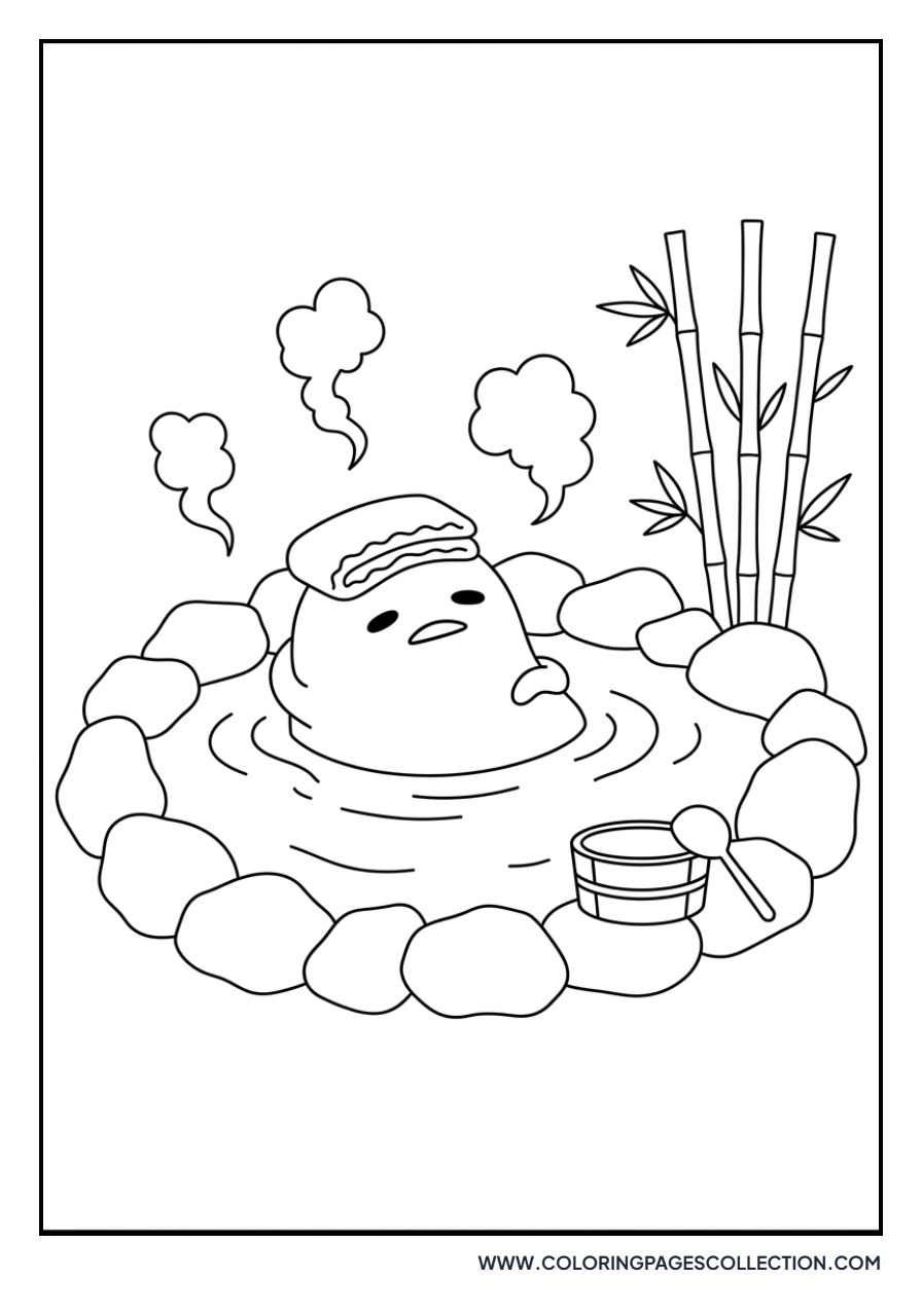 Gudetama in a Hot Spring