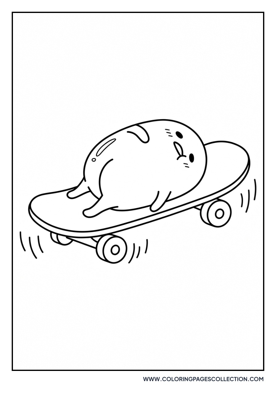 Gudetama on a Skateboard