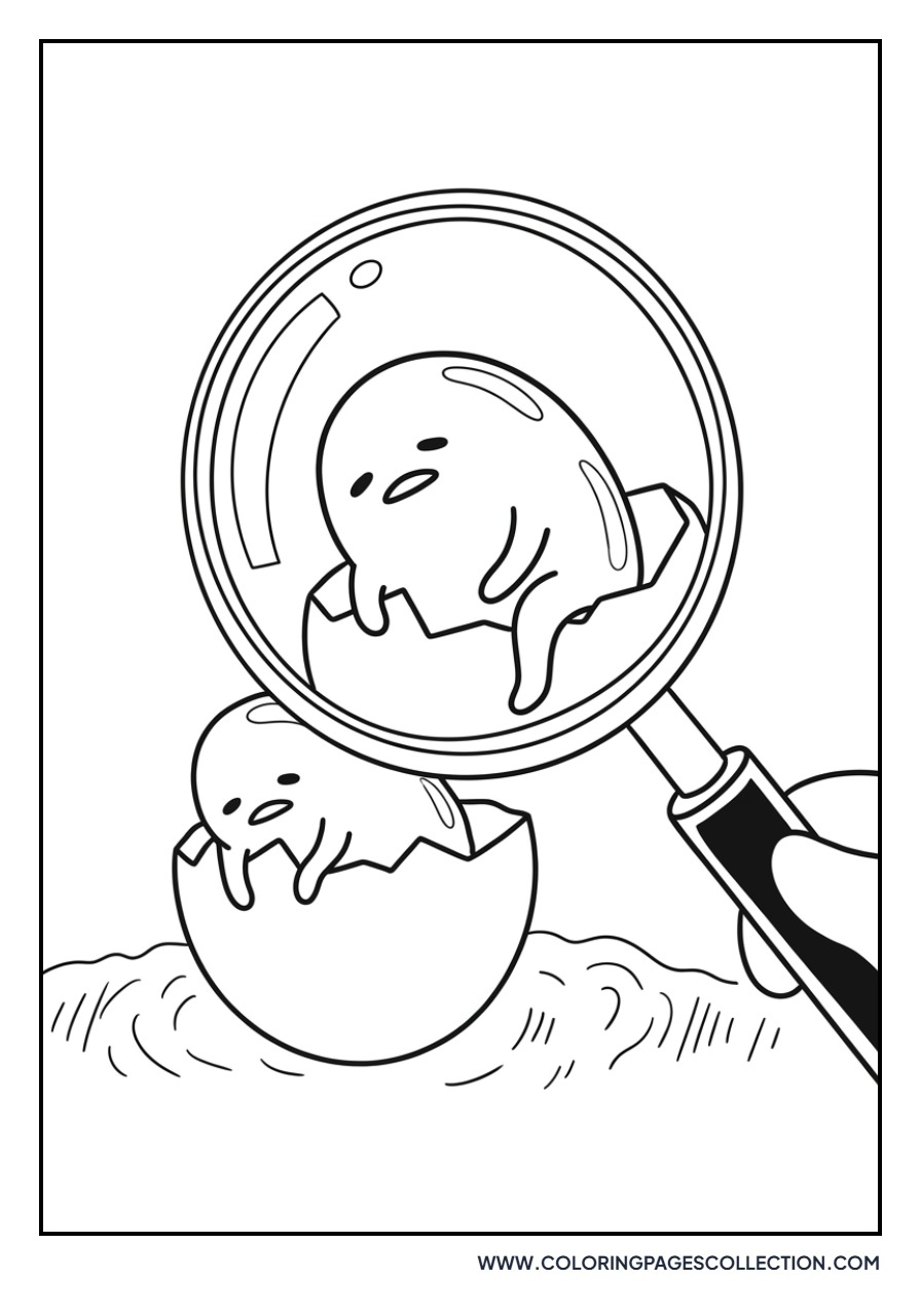 Gudetama with a Magnifying Glass